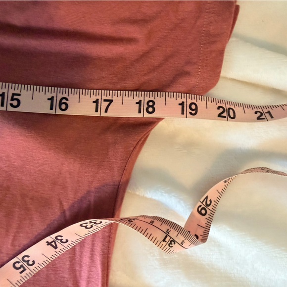 Jolie Dusty Rose Maxi T-Shirt Dress V-Neck Side Slit Made in USA Midi Dress - Picture 7 of 9